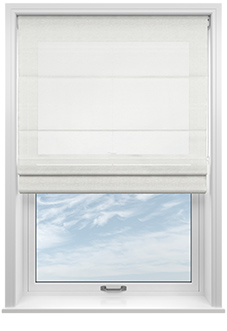 Pesaro Stripe Voile, White - Motorised Roman Blind